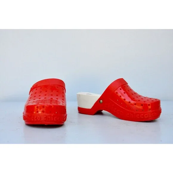 Girls CHICCO Red Clogs Italian Sandals - DEADSTOCK Chicco 70s 80sEu 26